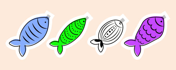 Stickers for French April Fool's Day. Poisson d'avril. Banner for concept design. Stickers for French April Fool's Day. Poisson d'avril. Banner for concept design. . Vector illustration april fools day calendar stock illustrations