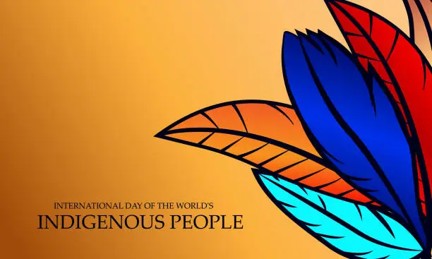 Vector illustration of Indians, bright feathers
International Day of the World's Indigenous People. August 9.