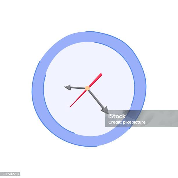 Visual Second Clock Second Wall Clock Cartoon Vector Illustration Stock Illustration ...
