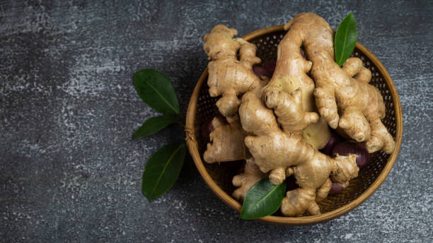 istock Brown fresh ginger in prepared basket 1521963444