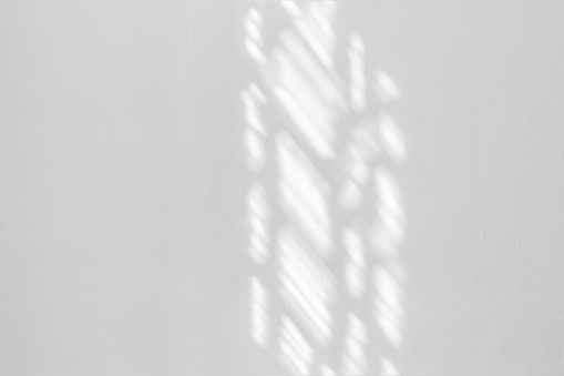 Window shadow overlay on a white wall background.