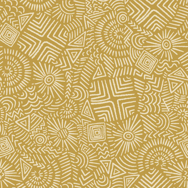 Hand drawn abstract seamless pattern, ethnic background, simple style - great for textiles, banners, wallpapers, wrapping - vector design