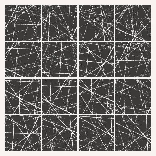 Vector illustration of Distressed scratches grid background - v1