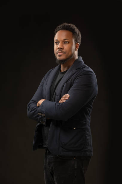 istock Handsome black male posing for studio portrait 1522186714