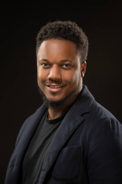 istock Handsome black male posing for studio portrait 1522186826