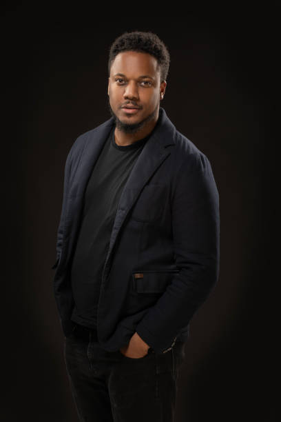 istock Handsome black male posing for studio portrait 1522187683