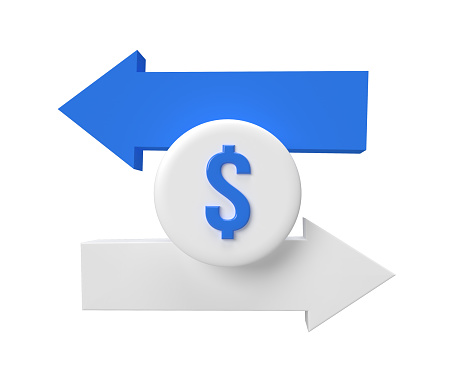 3d render transfer money  icon