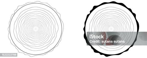 Tree Ring Outline Outline Tree Rings Stock Illustration - Download Image Now - Black ...