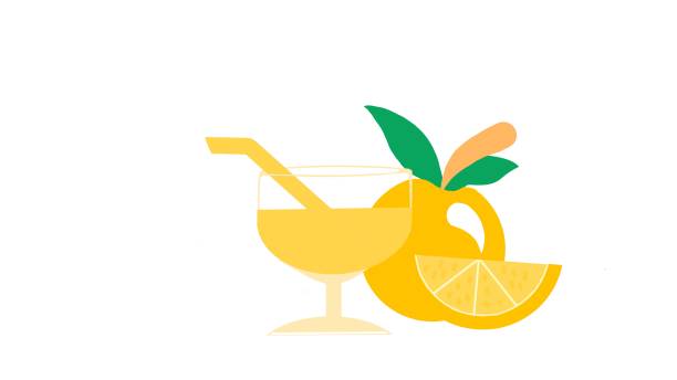 illustrations, cliparts, dessins animés et icônes de une image de bande dessinée d’un verre de jus d’orange avec un fruit orange. - grapefruit citrus fruit water fruit