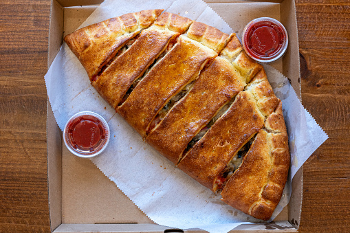 Stromboli with marinara sauce