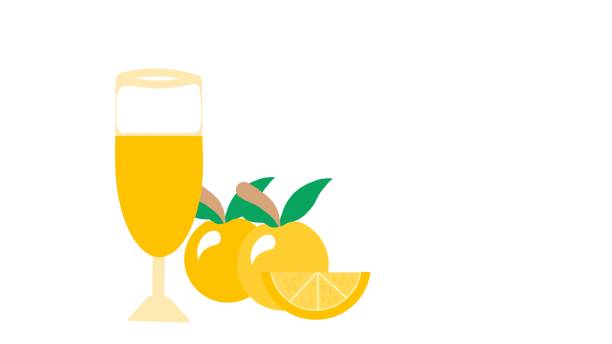 illustrations, cliparts, dessins animés et icônes de une image de bande dessinée d’un verre de jus d’orange avec un fruit orange. - grapefruit citrus fruit water fruit