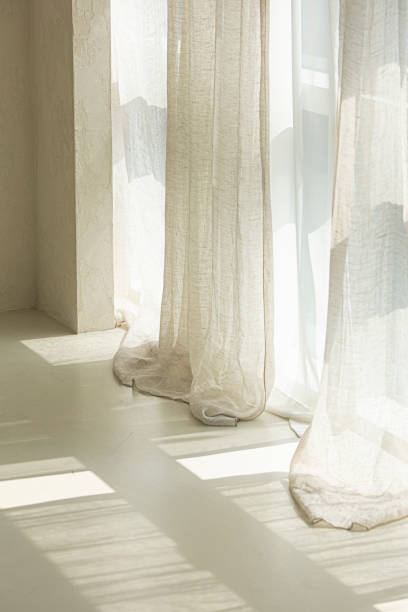 istock beige background with light and shadow of window curtains 1522243393