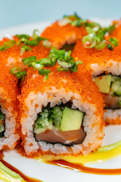 istock Sushi roll stuffed with salmon 1522260327