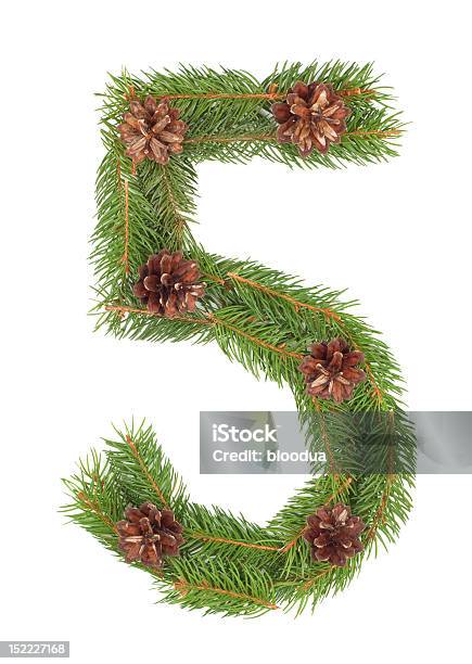 数字の 5 つのクリスマスツリーの装飾 - クリスマスツリーのストックフォトや画像を多数ご用意 - クリスマスツリー, 数字の5, カットアウト