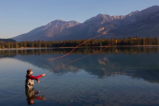 istock Fly Fishing In Lake Edith, Jasper, Alberta, Canada 152227382