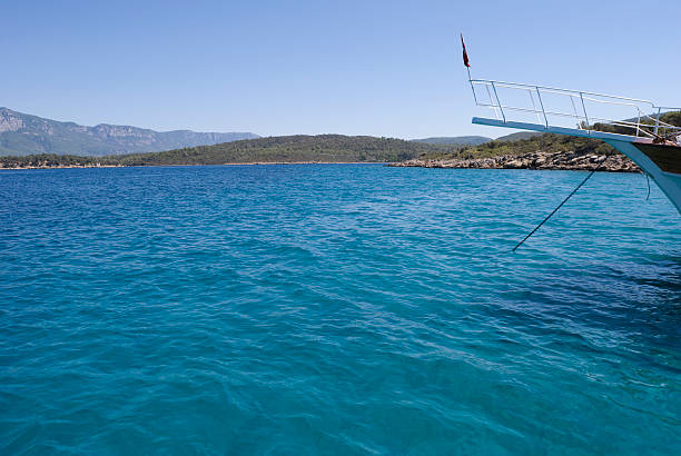 Boat in the Med stock photo