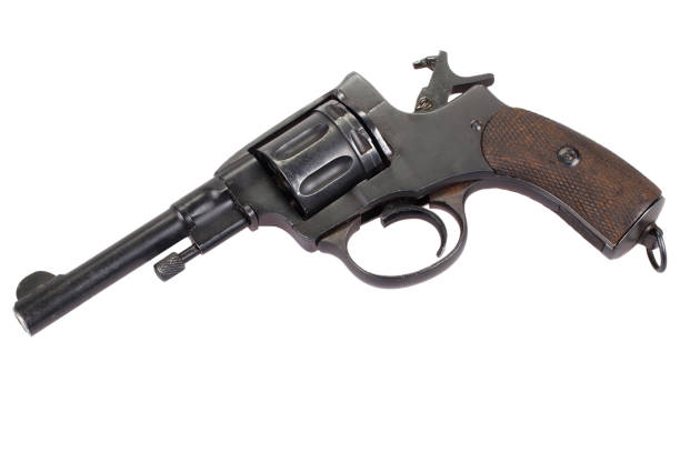 istock Cocked russian revolver isolated on a white 1522287985
