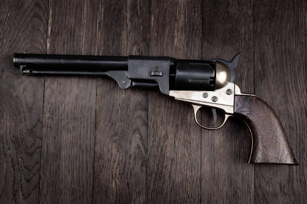 istock Antique american old west percussion revolver 1522294389