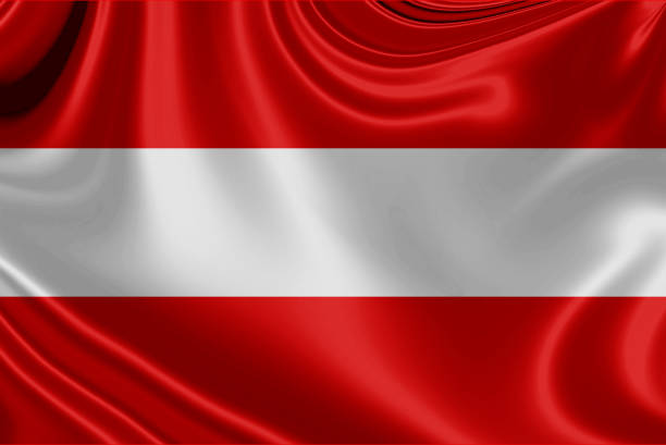 Austria fabric flag waving Illustration. 3D illustration