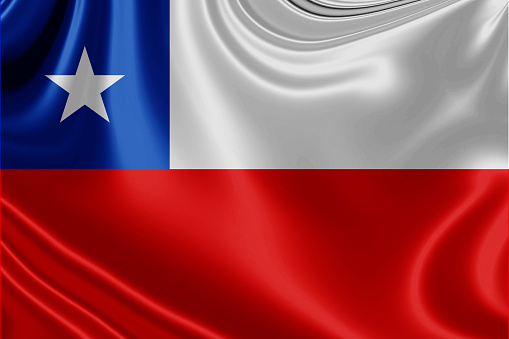 Chile fabric flag waving Illustration. 3D illustration