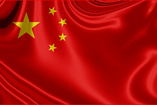 china fabric flag waving Illustration. 3D illustration