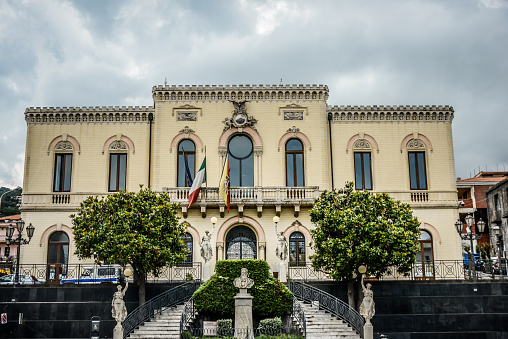Town Hall Of Zafferana Etnea In Sicily, Italy