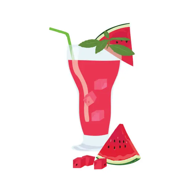 Vector illustration of Watermelon juice vector