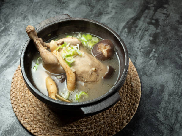 samgyetang, chicken soup with ginseng