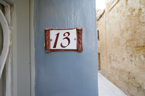 Malta, Mdina,, House number thirteen (13)
