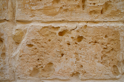 Malta, Mdina, Yellow sandstone texture as background, texture for presentations.