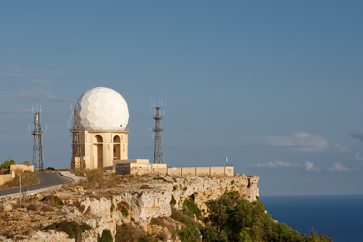 Radar il Ballun at Dingli cliff, Malta