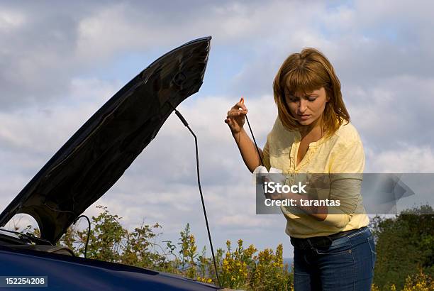 Checking Engine Oil Stock Photo - Download Image Now - Accidents and Disasters, Adult, Assistance