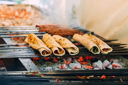 Cooking turkish fastfood - durum or doner