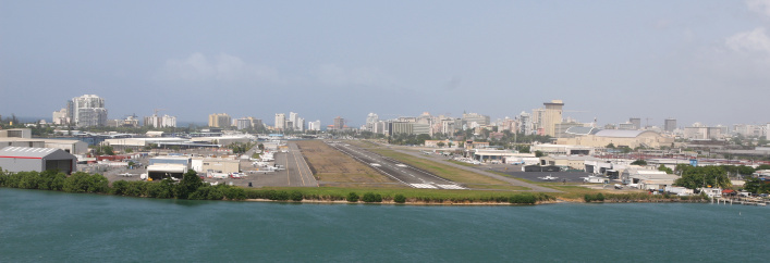 San Juan Airport as seen during an approach for landing