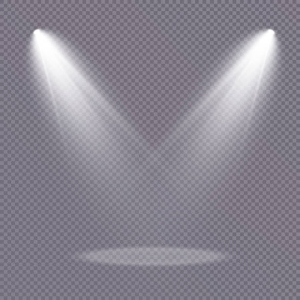 Stage spotlight, golden light source, concert lighting. Spotlight for concert lighting. Stage spotlight, golden light source, concert lighting. Spotlight for concert lighting. spectrum field stock illustrations