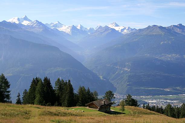 Chalet in Crans-Montana, Swiss Crans-Montana, the canton of Valais, Swiss crans montana stock pictures, royalty-free photos & images