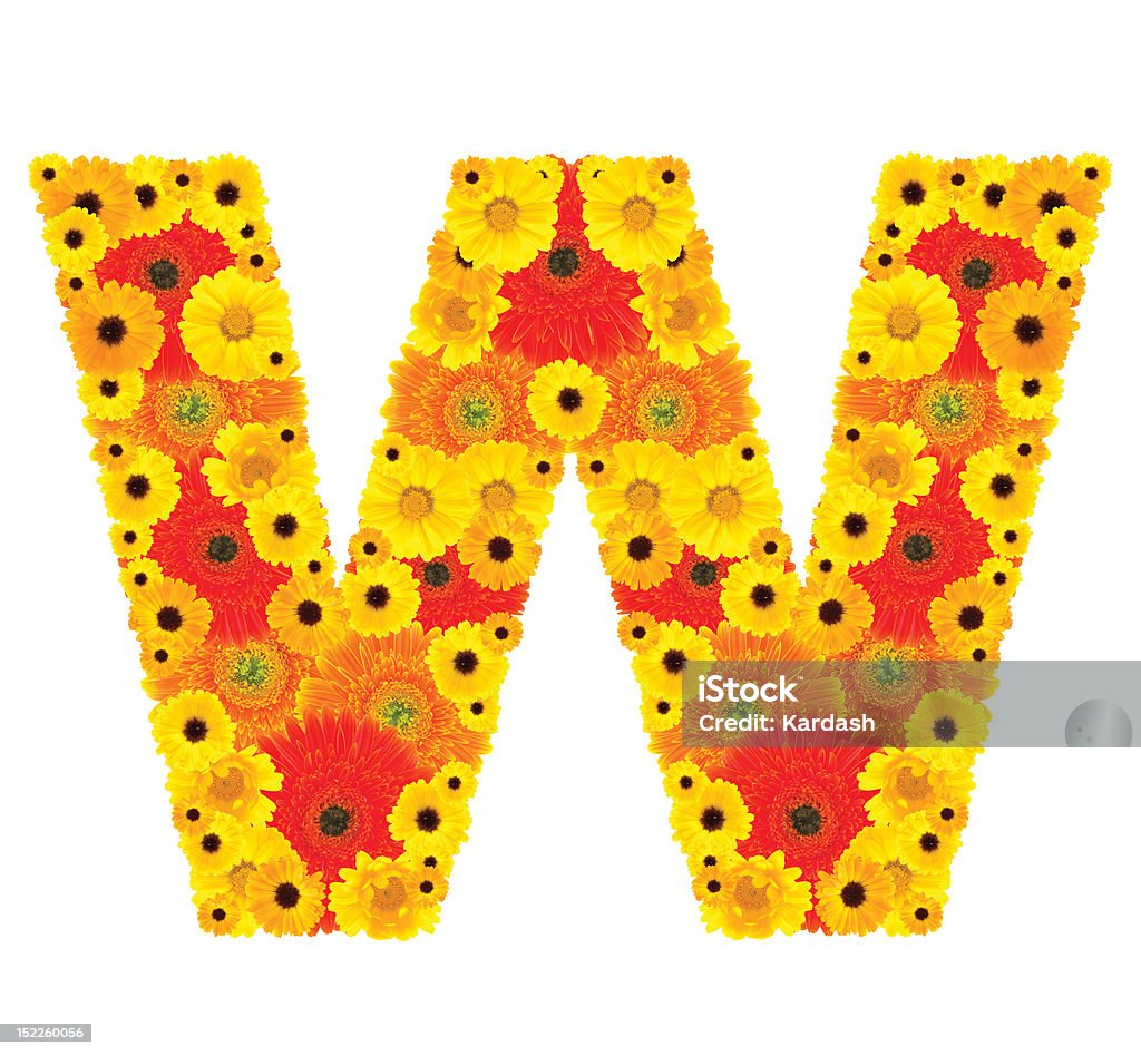 Flower Alphabet - W Alphabet Stock Photo
