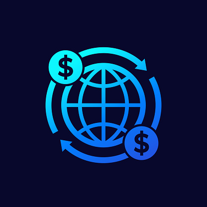 money transfer worldwide, global payments icon