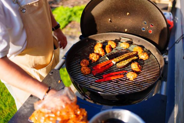 istock Eggplant and bell peppers are cooked in the barbecue. 1522770289