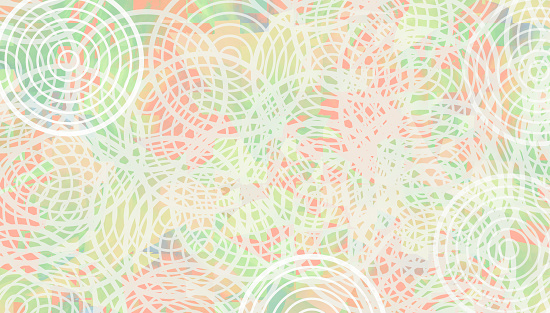 Pastel Colored Background of Concentric Circles Multi-layered - High Key