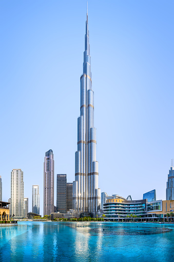 DUBAI, UAE - June 27, 2023 the famous burj khalifa during sunrise