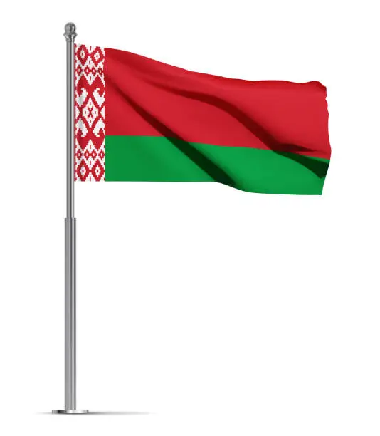 Vector illustration of Flag of Belarus isolated on white background