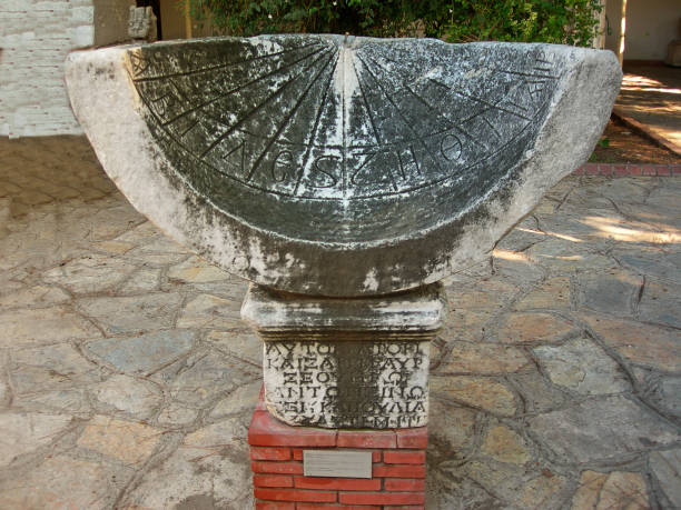Ancient Roman Sundial Roman ancient sundial at Ephesus,  Turkey ancient sundial stock pictures, royalty-free photos & images
