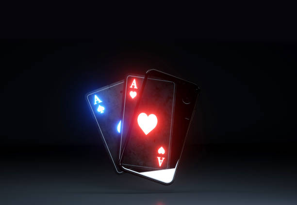 istock Smart Phone and Two Aces. Winning Poker Hand 1523049745