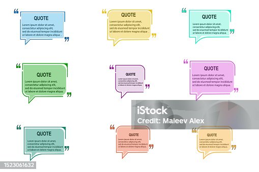 istock Set of vector quote templates. 1523061632