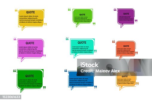 istock Set of vector quote templates. 1523061633