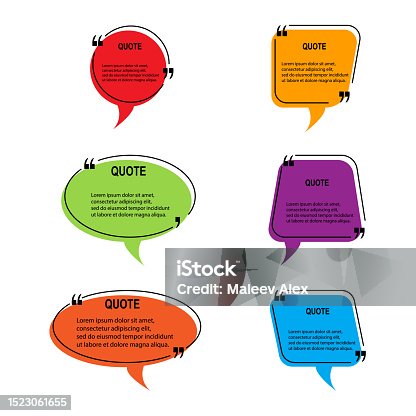 istock Set of vector quote templates. 1523061655