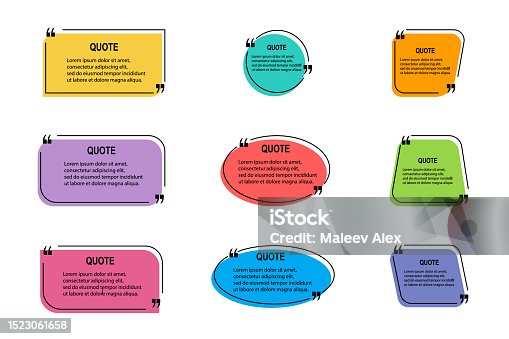 istock Set of vector quote templates. 1523061658