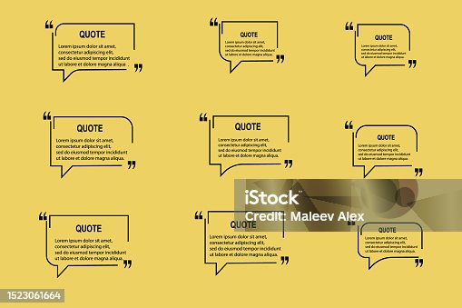 istock Set of vector quote templates. 1523061664