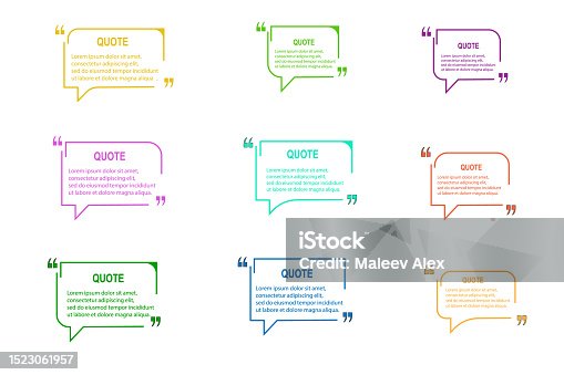 istock Set of vector quote templates. 1523061957